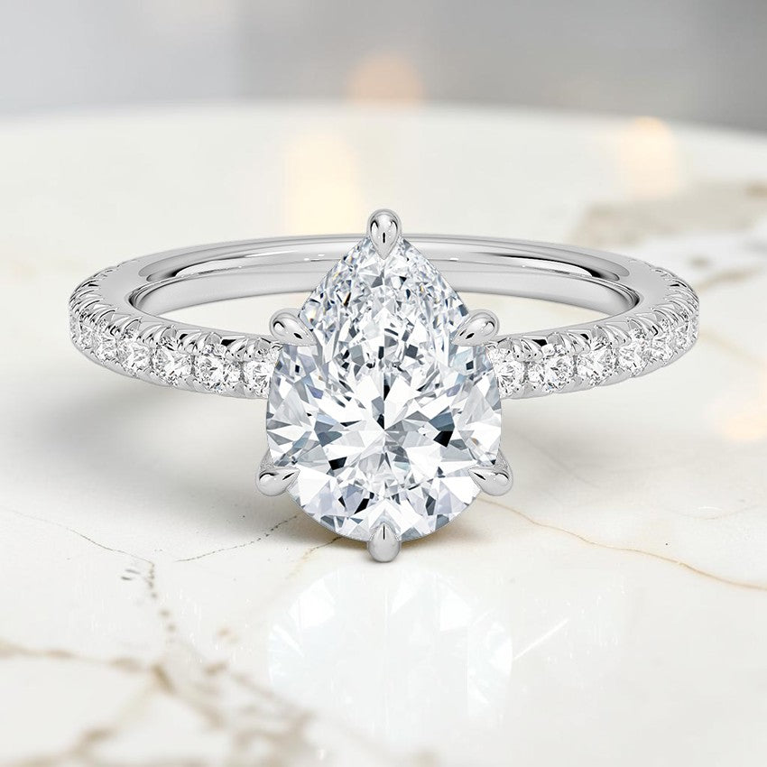 Anastasia Three-Quarter Coverage Diamond Ring in 14K White Gold