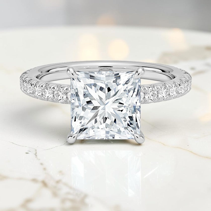 Anastasia Three-Quarter Coverage Diamond Ring in 14K White Gold
