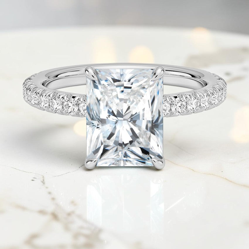 Anastasia Three-Quarter Coverage Diamond Ring in 14K White Gold