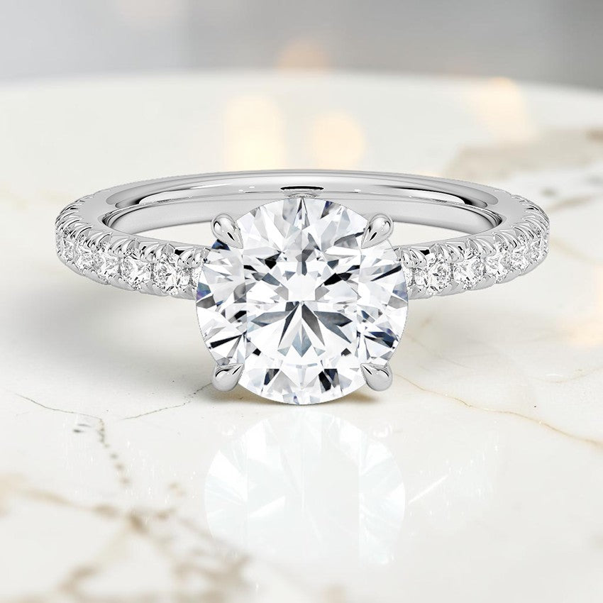 Anastasia Three-Quarter Coverage Diamond Ring in 14K White Gold