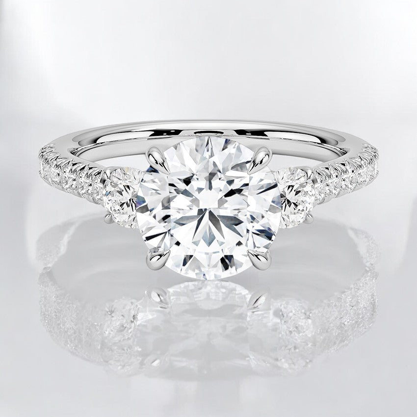 Three Stone Lab Grown Diamond Engagement Ring