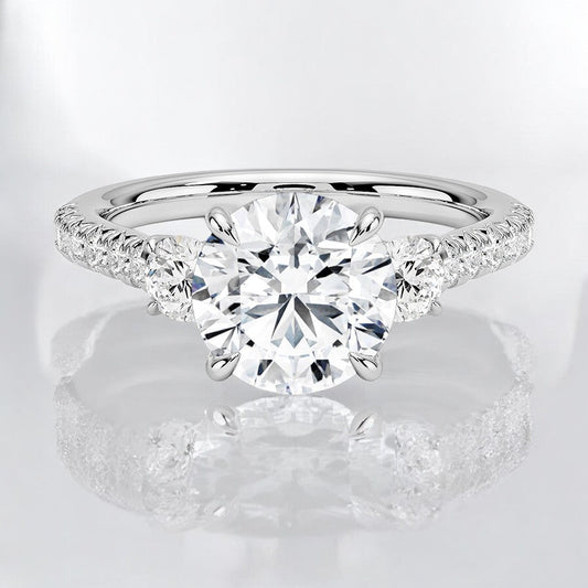 Three Stone Lab Grown Diamond Engagement Ring