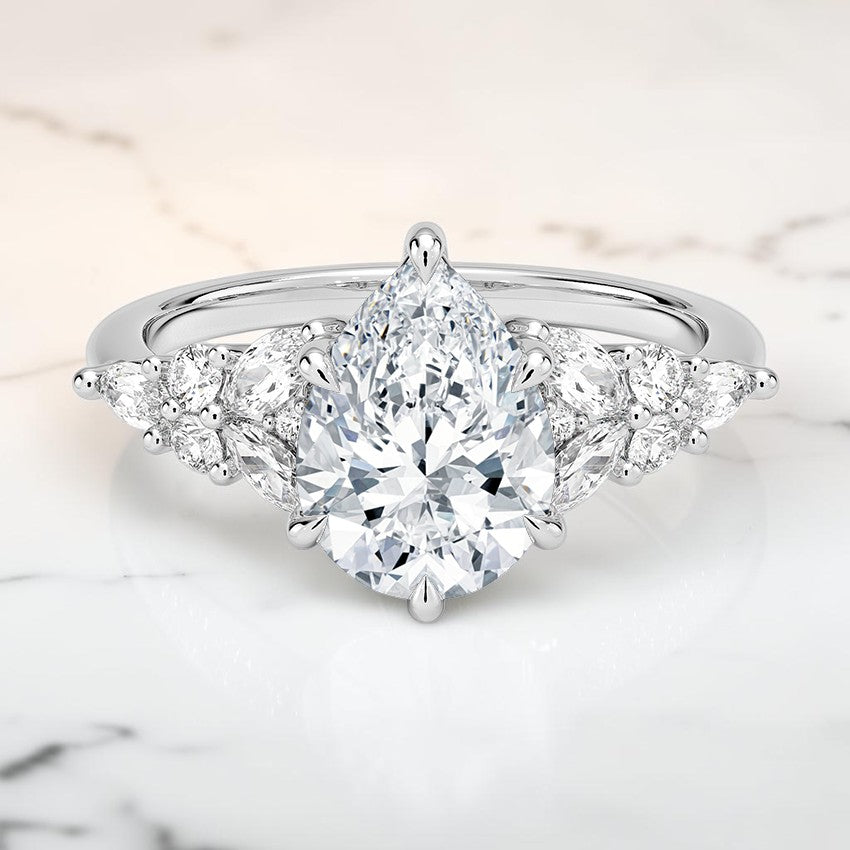 Natalia Taper Diamond Ring in 14K White Gold