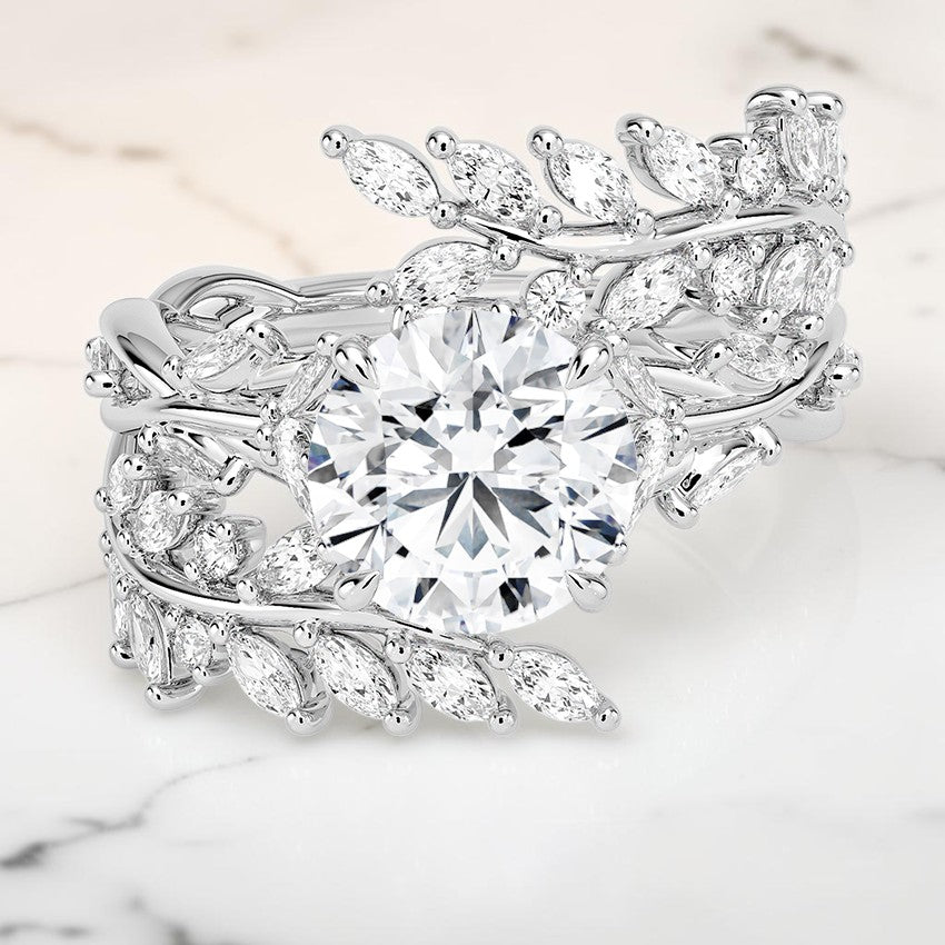Hidden Eden Wrap Diamond Ring in 14K White Gold