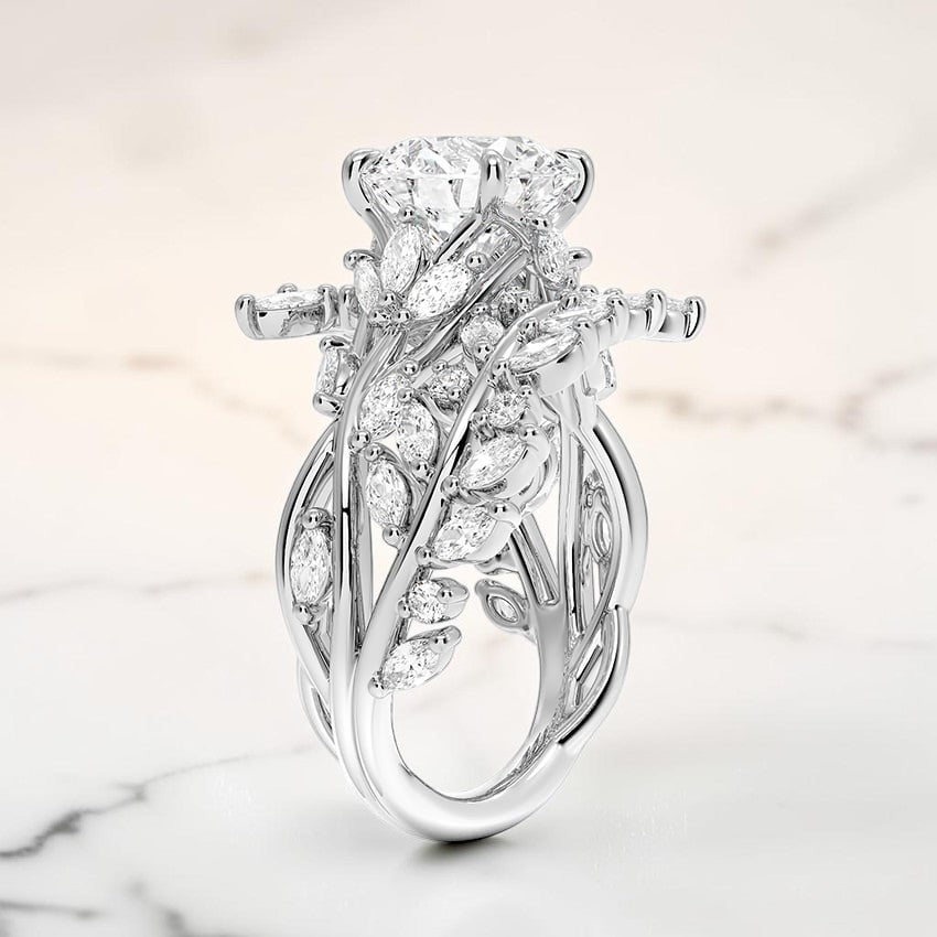 Hidden Eden Wrap Diamond Ring in 14K White Gold