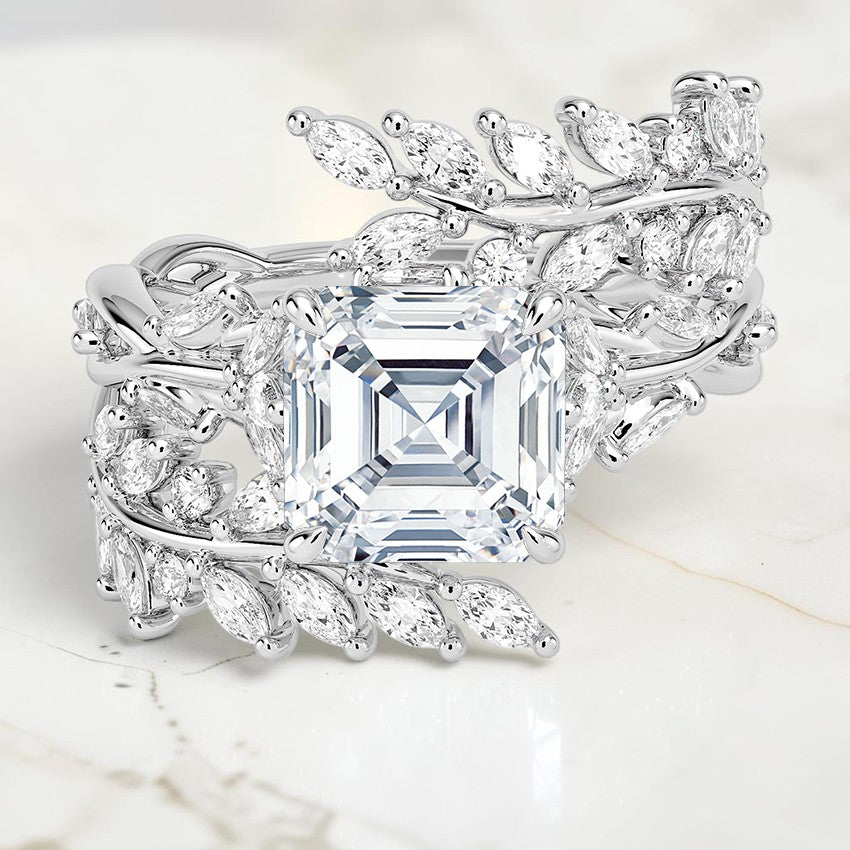 Hidden Eden Wrap Diamond Ring in 14K White Gold