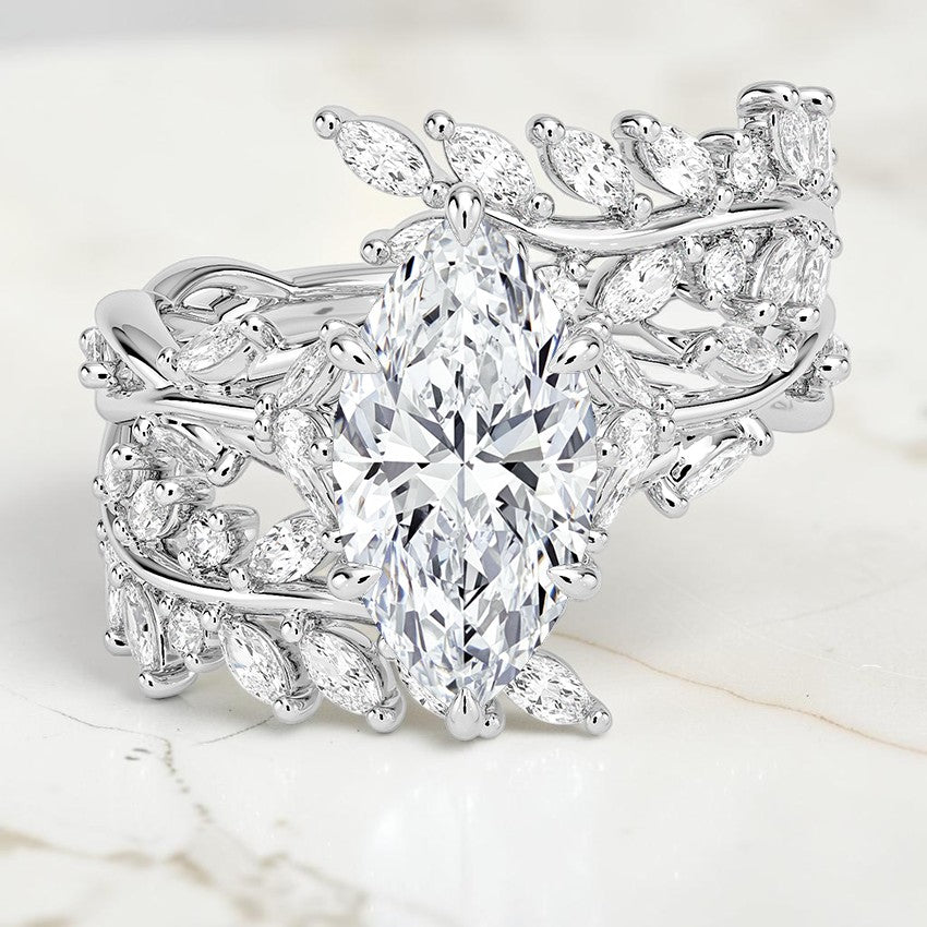 Hidden Eden Wrap Diamond Ring in 14K White Gold