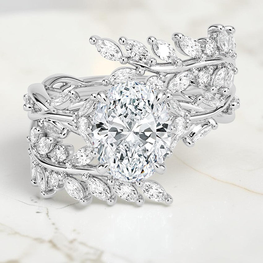 Hidden Eden Wrap Diamond Ring in 14K White Gold