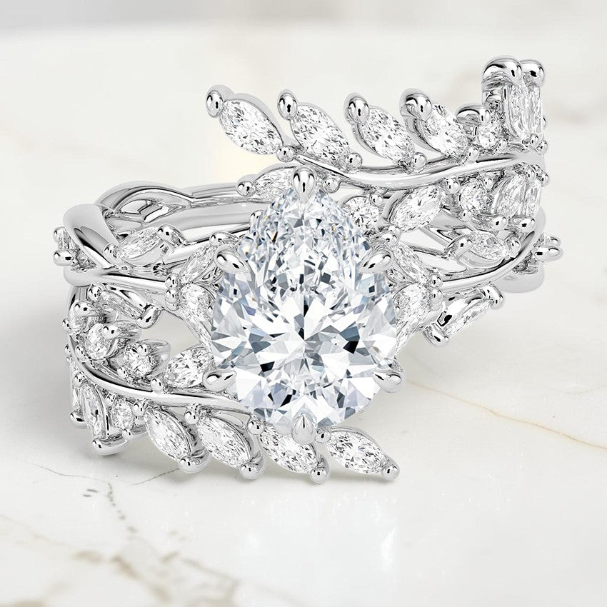 Hidden Eden Wrap Diamond Ring in 14K White Gold