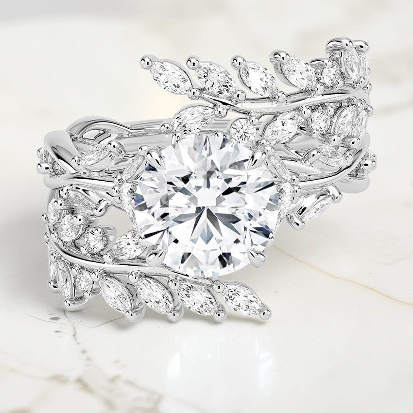 Hidden Eden Wrap Diamond Ring in 14K White Gold