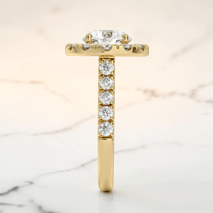 Aurelia Halo Diamond Ring in 14K Yellow Gold