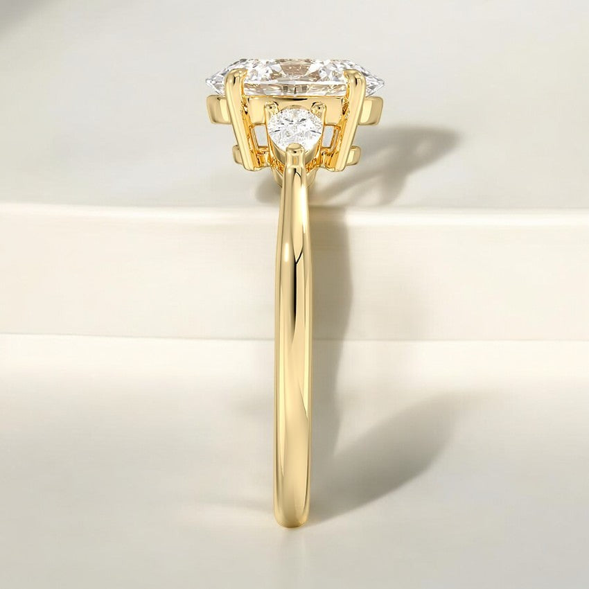 Petite Opera Three Stone Lab Grown Diamond Engagement Ring