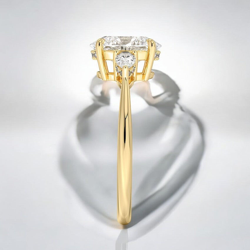 Three Stone Lab Grown Diamond Engagement Ring