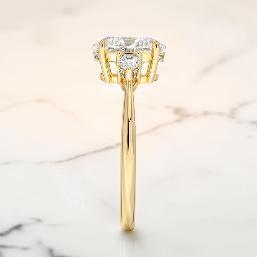 Adoria Petite Opera Three Stone Diamond Ring in 14K Yellow Gold