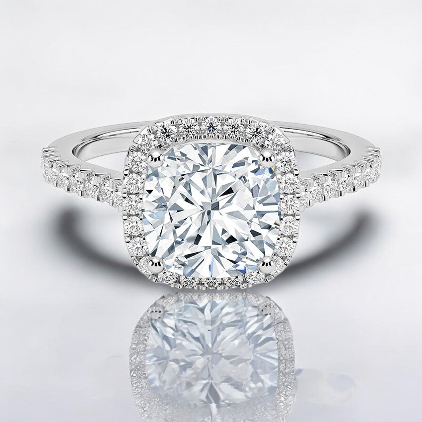 Halo Lab Grown Diamond Engagement Ring - A Testament to Eternal Romance