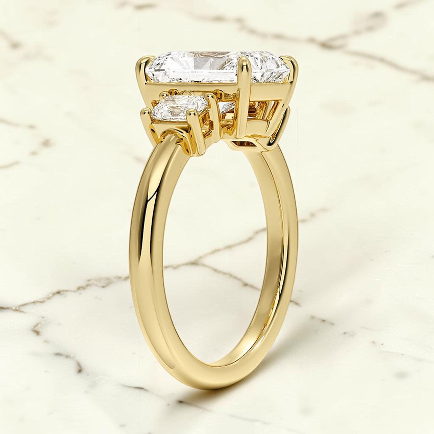 Genevieve Radiant-Cut Three Stone Diamond Ring (3/8 ct. tw.) in 14K Yellow Gold