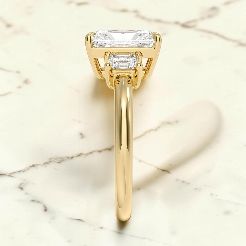 Genevieve Radiant-Cut Three Stone Diamond Ring (3/8 ct. tw.) in 14K Yellow Gold