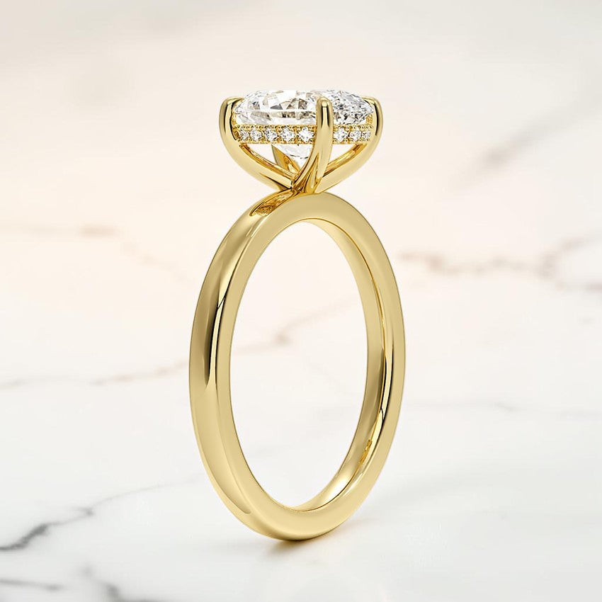 Beatrice Perfect Fit Hidden Halo 2mm Diamond Ring in 14K Yellow Gold