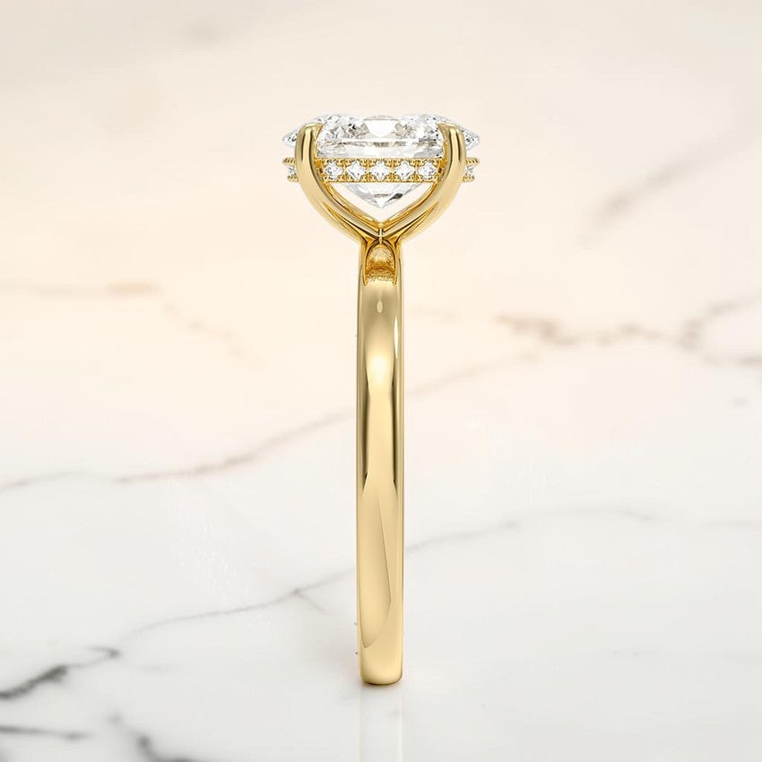 Beatrice Perfect Fit Hidden Halo 2mm Diamond Ring in 14K Yellow Gold