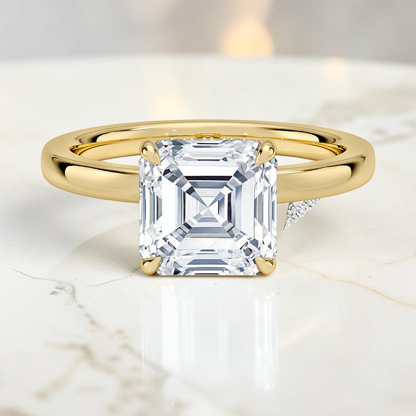 Beatrice Perfect Fit Hidden Halo 2mm Diamond Ring in 14K Yellow Gold