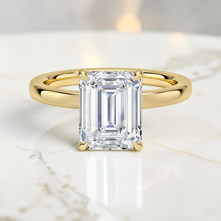 Beatrice Perfect Fit Hidden Halo 2mm Diamond Ring in 14K Yellow Gold