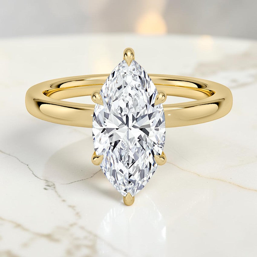 Beatrice Perfect Fit Hidden Halo 2mm Diamond Ring in 14K Yellow Gold