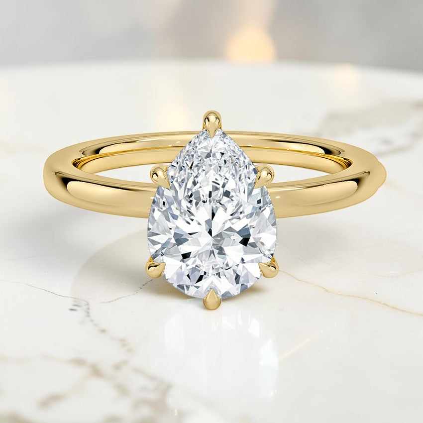 Beatrice Perfect Fit Hidden Halo 2mm Diamond Ring in 14K Yellow Gold