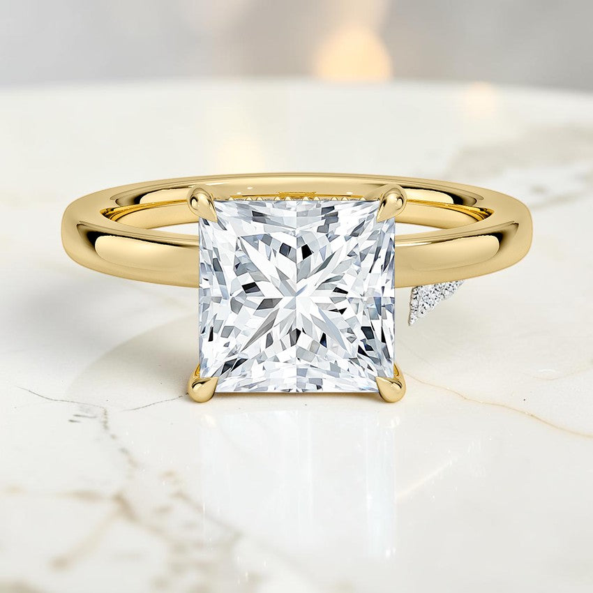 Beatrice Perfect Fit Hidden Halo 2mm Diamond Ring in 14K Yellow Gold