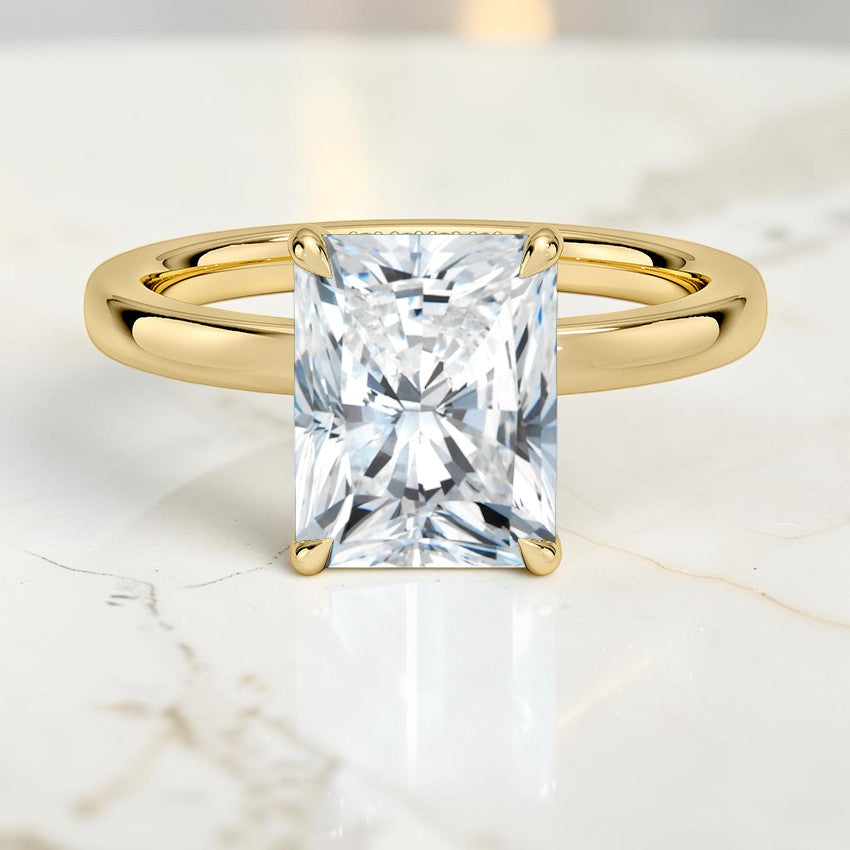 Beatrice Perfect Fit Hidden Halo 2mm Diamond Ring in 14K Yellow Gold