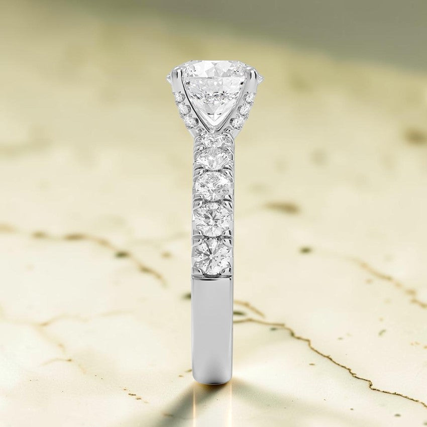 Elysia Half Coverage Diamond Ring in 14K White Gold