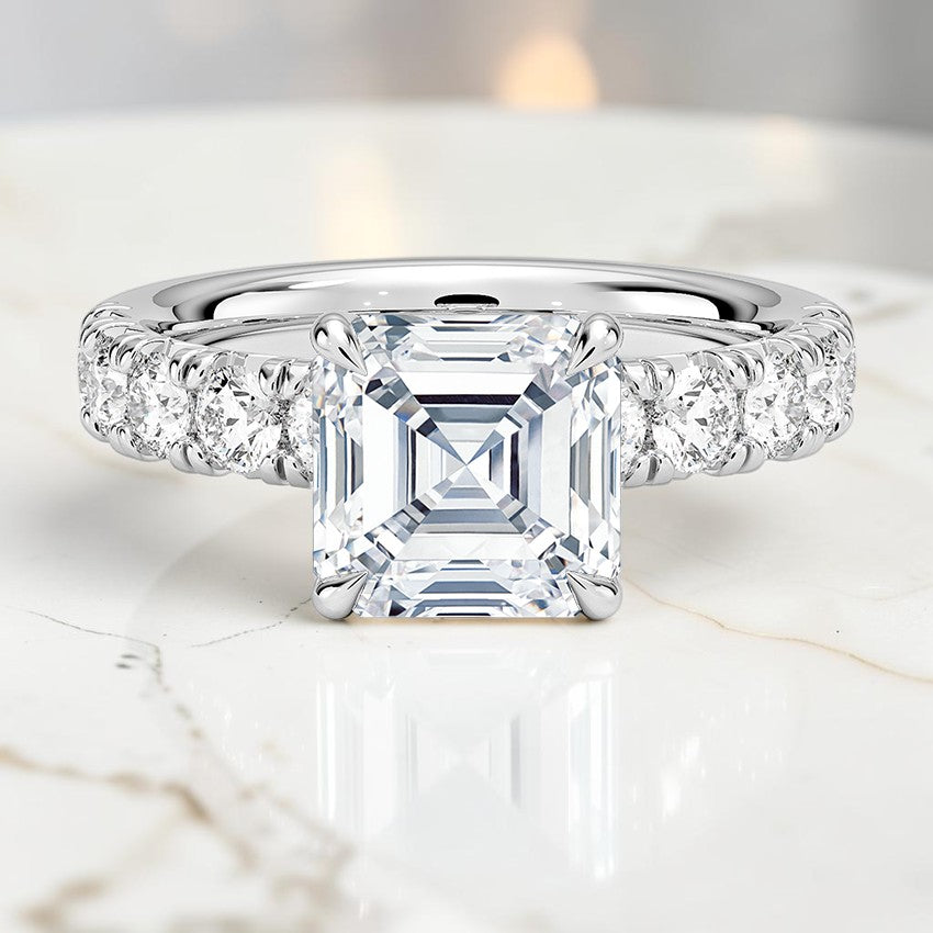Elysia Half Coverage Diamond Ring in 14K White Gold