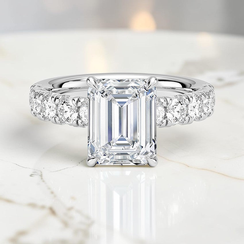 Elysia Half Coverage Diamond Ring in 14K White Gold