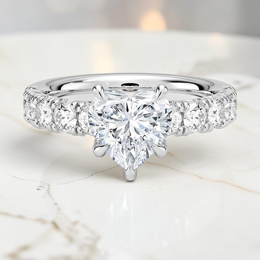 Elysia Half Coverage Diamond Ring in 14K White Gold