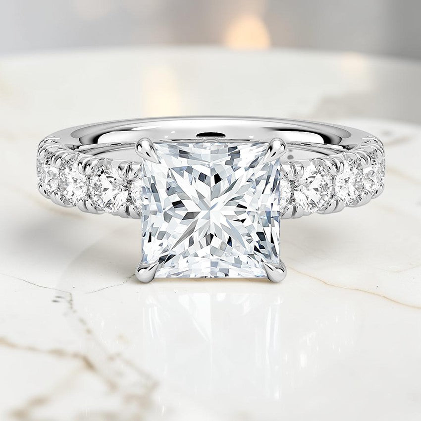 Elysia Half Coverage Diamond Ring in 14K White Gold
