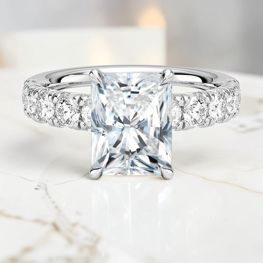 Elysia Half Coverage Diamond Ring in 14K White Gold