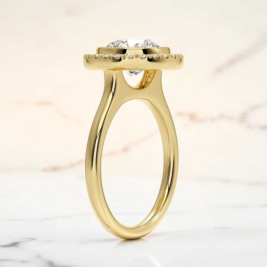 Bezel Halo Diamond Ring (1/4 ct. tw.) in 14K Yellow Gold