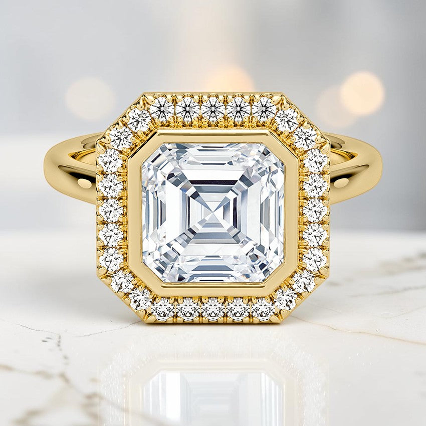 Bezel Halo Diamond Ring (1/4 ct. tw.) in 14K Yellow Gold