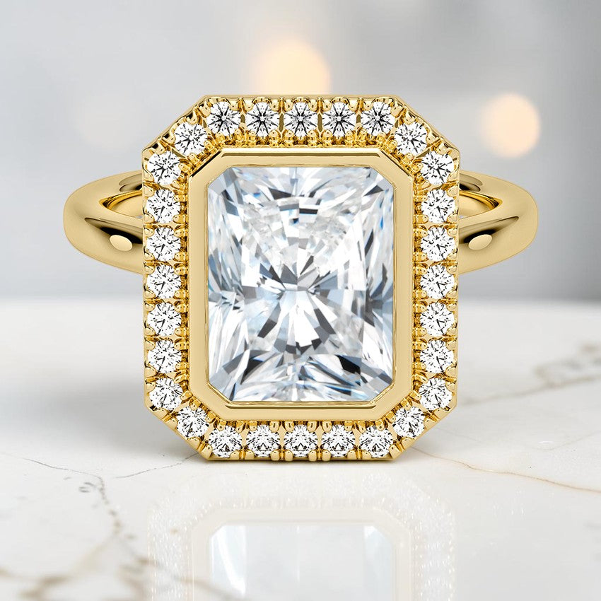 Bezel Halo Diamond Ring (1/4 ct. tw.) in 14K Yellow Gold