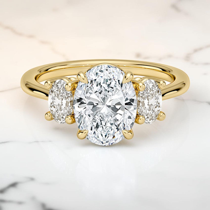 Oval-Cut Three Stone Diamond Ring (1/2 ct. tw.) in 14K Yellow Gold