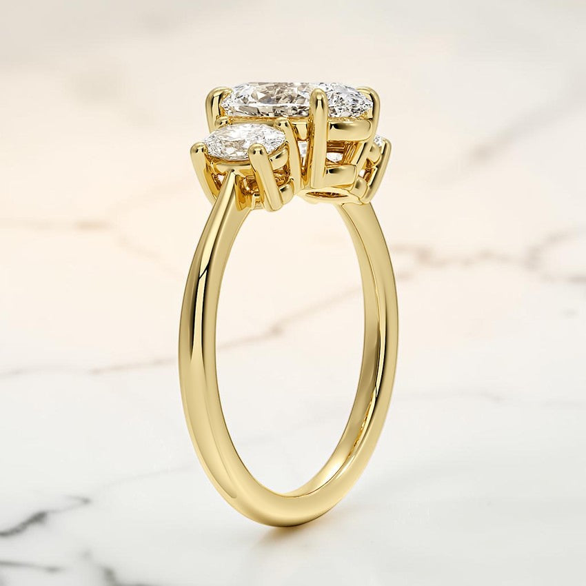 Oval-Cut Three Stone Diamond Ring (1/2 ct. tw.) in 14K Yellow Gold