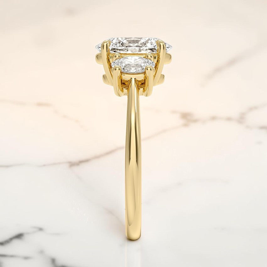 Oval-Cut Three Stone Diamond Ring (1/2 ct. tw.) in 14K Yellow Gold