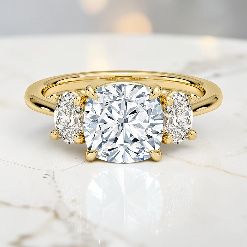 Oval-Cut Three Stone Diamond Ring (1/2 ct. tw.) in 14K Yellow Gold