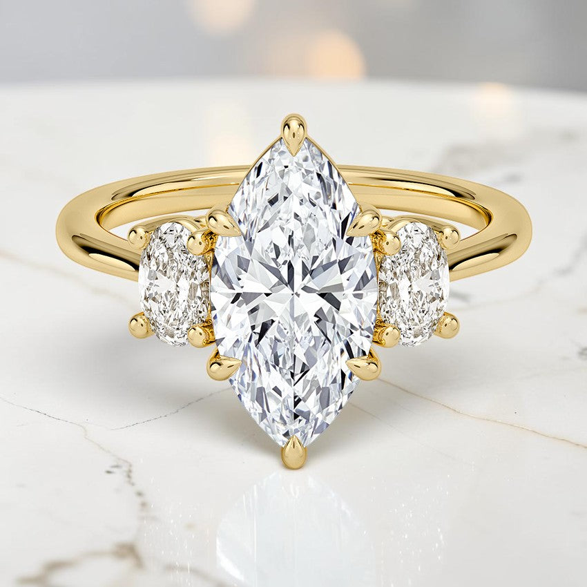 Oval-Cut Three Stone Diamond Ring (1/2 ct. tw.) in 14K Yellow Gold