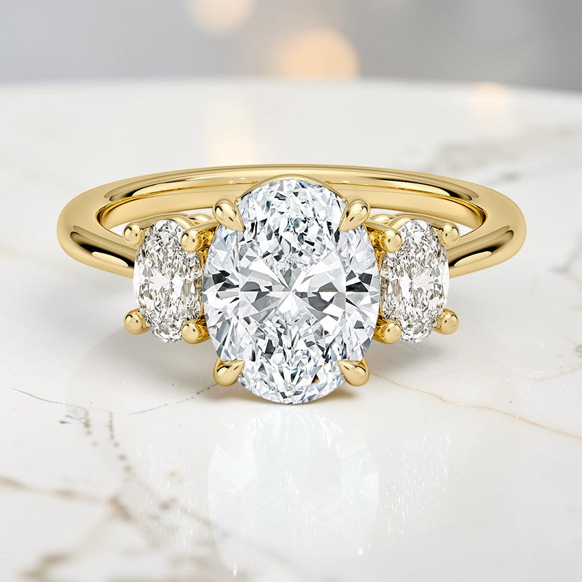 Oval-Cut Three Stone Diamond Ring (1/2 ct. tw.) in 14K Yellow Gold