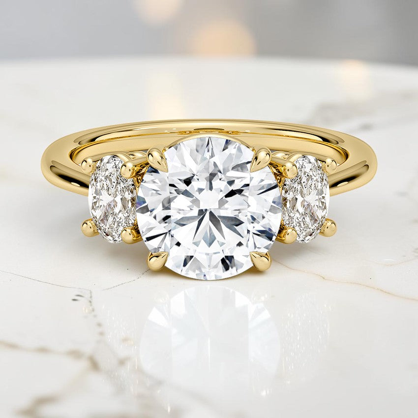 Oval-Cut Three Stone Diamond Ring (1/2 ct. tw.) in 14K Yellow Gold