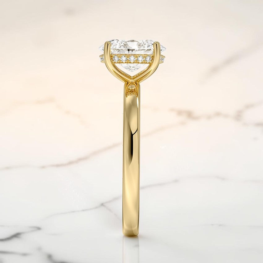 Soraya Perfect Fit Hidden Halo 2mm Diamond Ring in 14K Yellow Gold