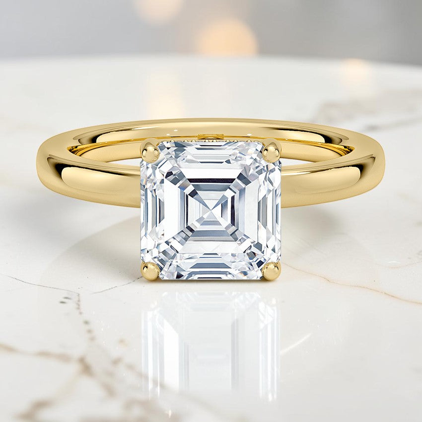 Soraya Perfect Fit Hidden Halo 2mm Diamond Ring in 14K Yellow Gold