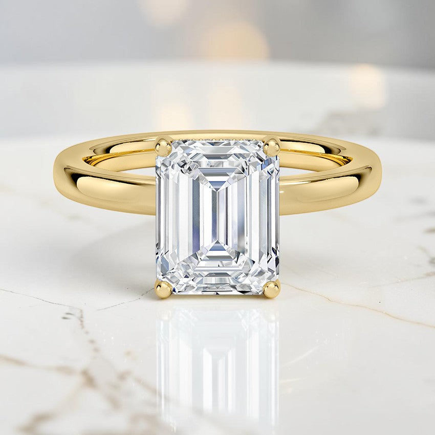 Soraya Perfect Fit Hidden Halo 2mm Diamond Ring in 14K Yellow Gold