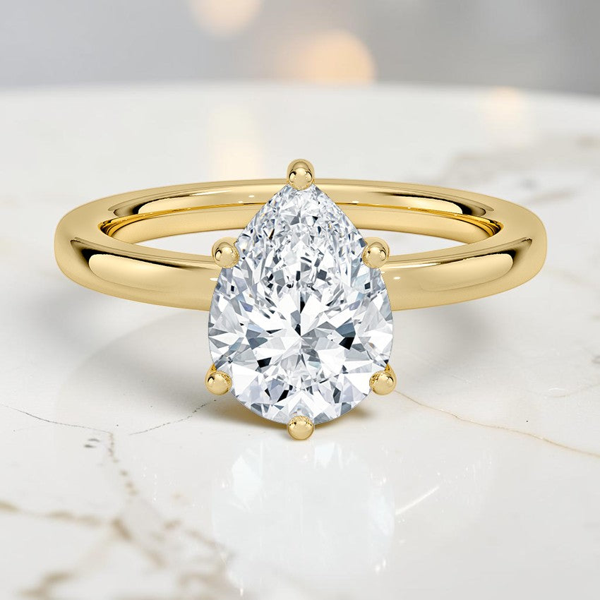 Soraya Perfect Fit Hidden Halo 2mm Diamond Ring in 14K Yellow Gold