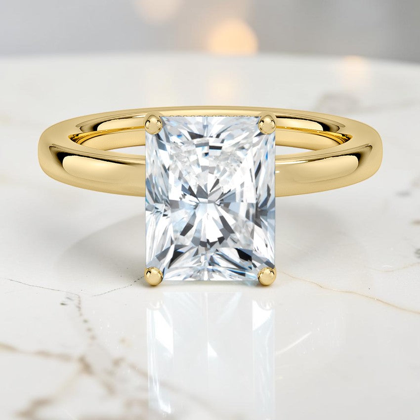 Soraya Perfect Fit Hidden Halo 2mm Diamond Ring in 14K Yellow Gold